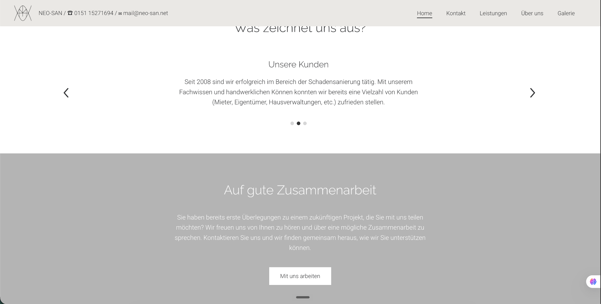 Sanierungs-Website vorher – veralteter Webauftritt