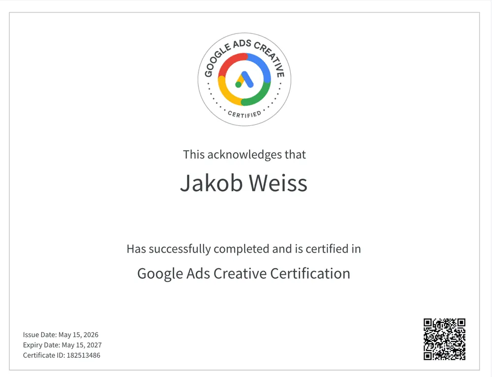 Google Ads Creative Zertifikat